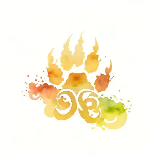 forearm tattoo featuring dog paw print, infinity sign, capital letter P, aurora borealis and beautiful wolf eyes tattoo design idea