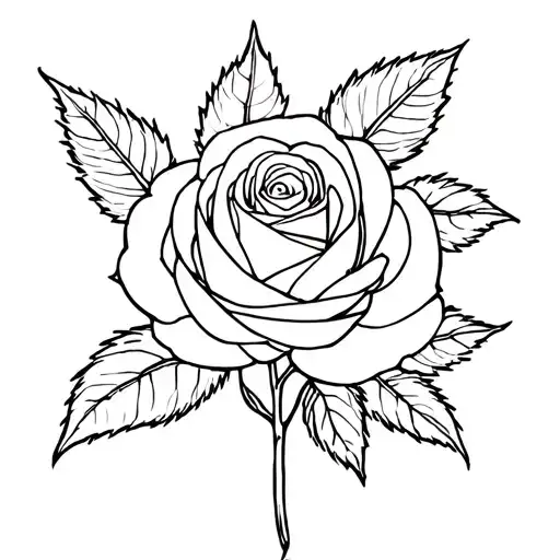 rosebud centered from top down view tattoo design idea