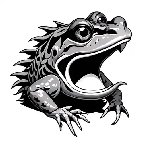 frog japanese oni mask tattoo design idea