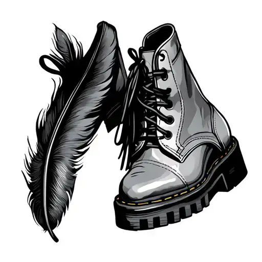hermes shoe feathers tattoo design idea