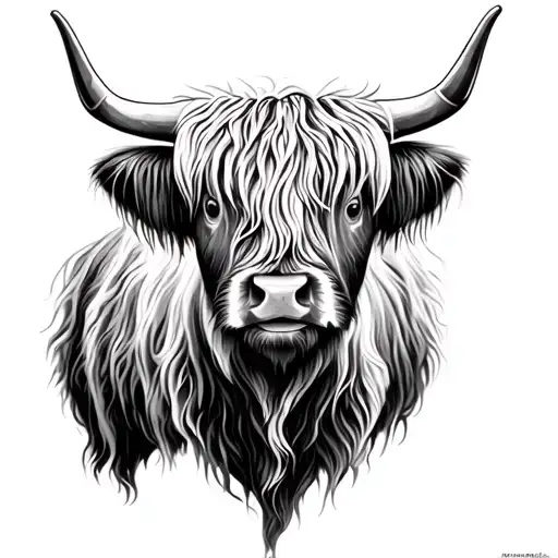 Highland Cow tattoo design idea