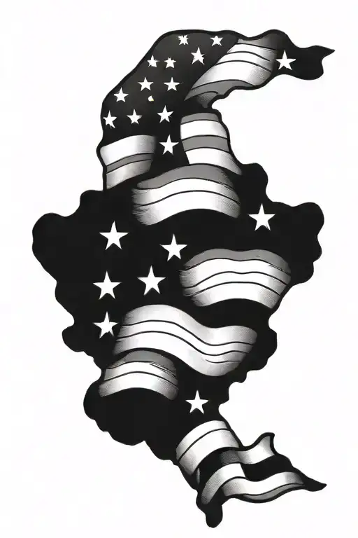 army American flag tattoo design idea