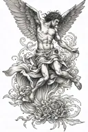 falling Icarus falling from the sky tattoo design idea