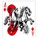 staggered card tattoos depicting red and pale horse from the 4 horsemen tattoo design idea