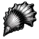 scallop seashell vintage tattoo design idea