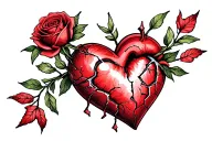 About Broken Heart see thru showing tattoo design idea