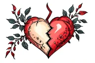 About Broken Heart see thru showing tattoo design idea