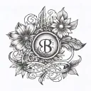 An infinity sign incorporating a feather, a mountain, and a daisy, signifying eternal love. tattoo design idea