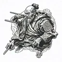 Rodin Samurai Thinker tattoo design idea