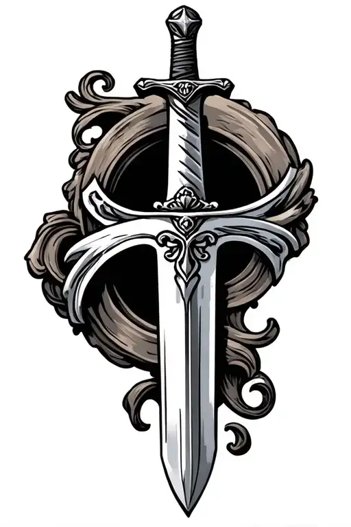 Saint Peters sword piercing tattoo design idea
