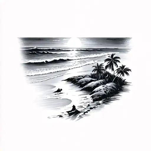 i want a beach themed tattoo that symbolizes life journey tattoo design idea