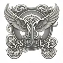 Samael writing with Alone writings ambigram writing tattoo design tattoo design idea