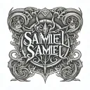 Samael writing with Alone writings ambigram writing tattoo design tattoo design idea