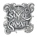 Samael writing with Alone writings ambigram writing tattoo design tattoo design idea