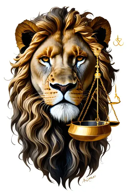 Leo and Libra sign intertwined tattoo design idea