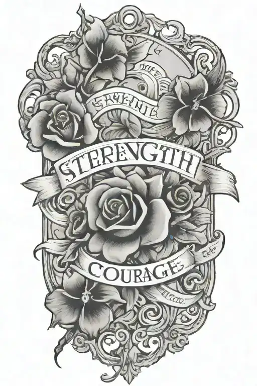 strength courage faith tattoo design idea