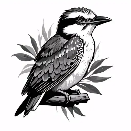 kookaburra sitting in a gum tattoo design idea