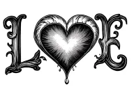 love and heartbreack tattoo design idea