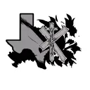 texas outline with cross over it tattoo design idea