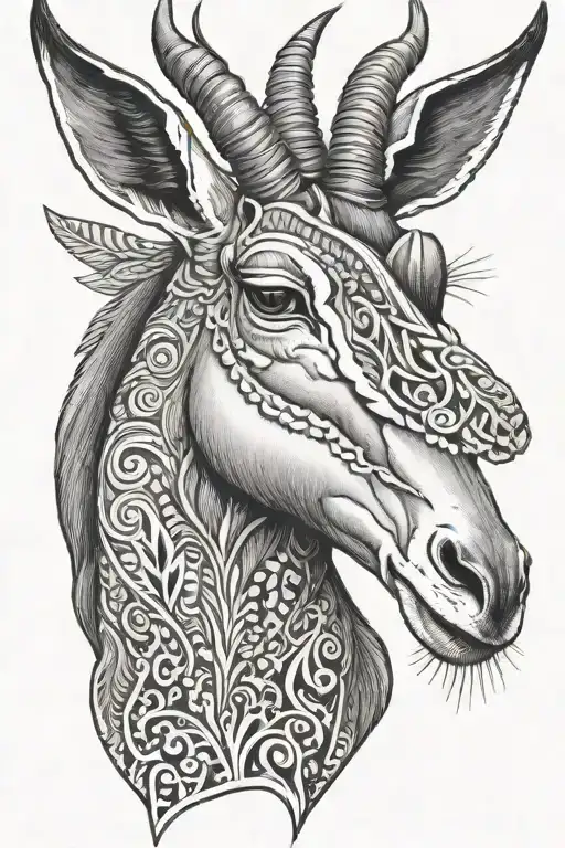springbok head south africa tattoo design idea