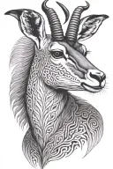 springbok head south africa tattoo design idea