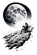 man on the moon tattoo design idea
