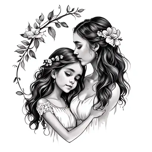 Mother Daughter Matching tattoo design idea