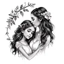 Mother Daughter Matching tattoo design idea
