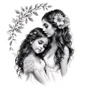 Mother Daughter Matching tattoo design idea