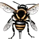 wine glass and bee tattoo design idea