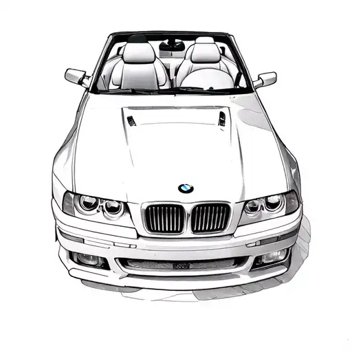 99 bmw e36 convertible tattoo design idea