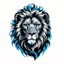 Blue Lion tattoo design idea