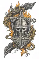 dark souls bonfire and Elden ring tattoo design idea