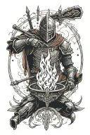 dark souls bonfire and Elden ring tattoo design idea