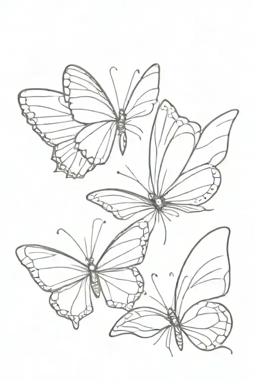 two butterflies tattoo design idea