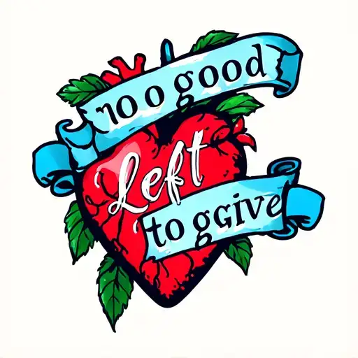 "No good left to give" crying heart tattoo tattoo design idea