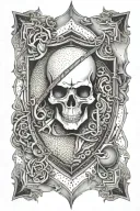 death, soûl, éclipse, shield tattoo design idea