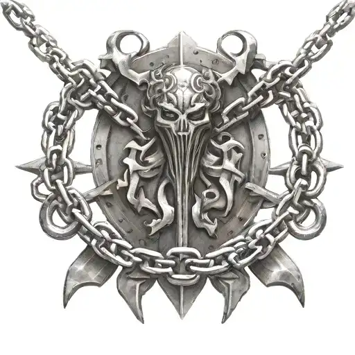 the Berserk symbol of sacrifice surrounded by chains tattoo design idea