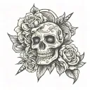 love & gunshots tattoo design idea