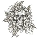 love & gunshots tattoo design idea