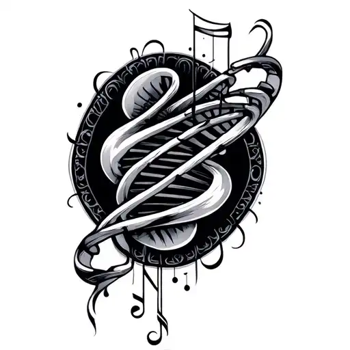 Dna Music tattoo design idea