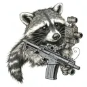 raccoon with M240 tattoo design idea