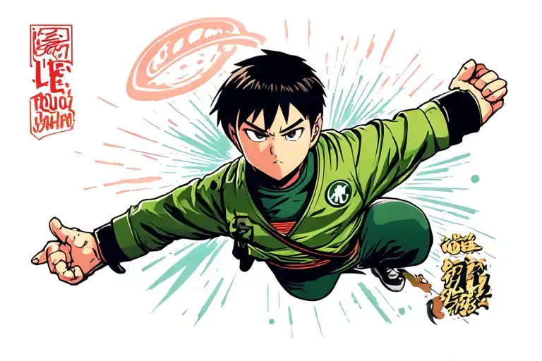 rock lee tattoo design idea