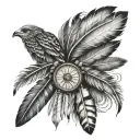 native american feathers and germany  tattoo design idea