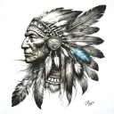 native american feathers and germany  tattoo design idea