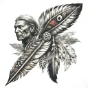 native american feathers and germany  tattoo design idea