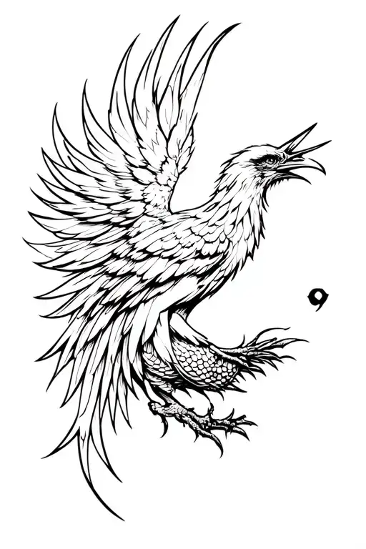 phoenix hatching rising tattoo design idea