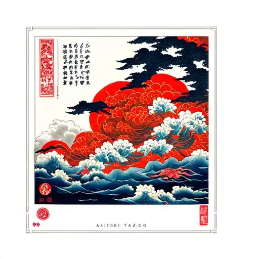 akatsuki red cloud and kanji tattoo design idea