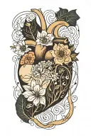 find someone who grows flowers in the darkest parts of you, annotomically correct heart tattoo design idea