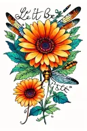 gerbera node dragonfly zt tige written let it be tattoo design idea